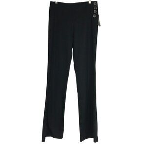 ELEVENSES - WOMEN'S 4 -BLACK POLYESTER BLEND BUTTON THE BRIGHTON PANTS